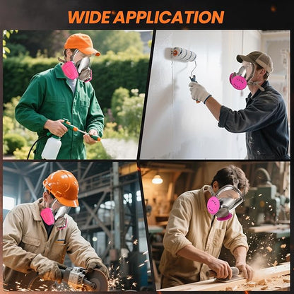 Gas Mask for Painting, Woodworking, Construction, Sanding, Spraying, Chemicals, DIY and More