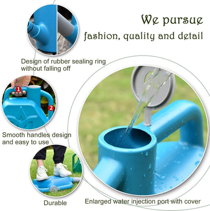 XXXFLOWER 1.5 Gallon Blue Watering Can Outdoor Garden Flower Plant, Lightweight 6 L Water Cans with Detachable Nozzle Watering Pot for Office House Garden