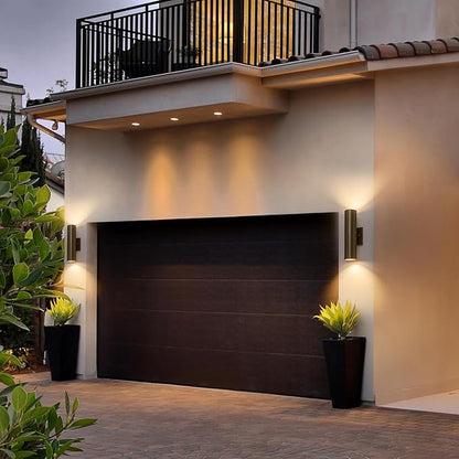 Modern Outdoor Wall Light 11.8" Integrated LED Cylinder Up and Down Outdoor Lights, 2-Light Exterior Lighting Fixtures for House Patio Front Porch Garage