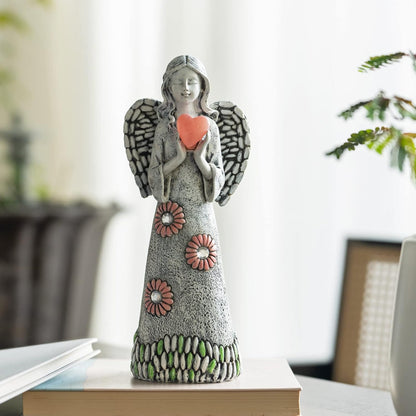 Solar Angel Statue - Garden Sculpture with Resin Decor for Patio, Lawn, Yard, Porch - Housewarming Gift, 10.03"
