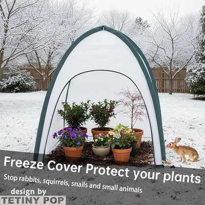 2pcs Quick Open Plant Covers Freeze Protection Portable Small Cover for Garden Flower and Flowerpot Cold Frost for Winter Frost Snow Storm Protect from Birds, Pests (Non-Woven(28" L x 28" W x 32" H))