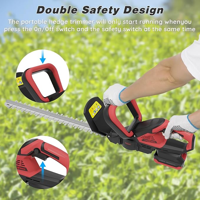 Hedge Trimmer for MWK M18 18v Battery, 22'' Dual-Action Blade and 3/5'' Cutting Capacity,1600RPM& Safety Lock (Battery Not Included)