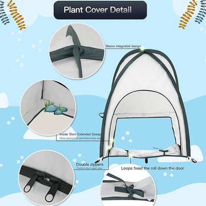 2pcs Quick Open Plant Covers Freeze Protection Portable Small Cover for Garden Flower and Flowerpot Cold Frost for Winter Frost Snow Storm Protect from Birds, Pests (Non-Woven(28" L x 28" W x 32" H))