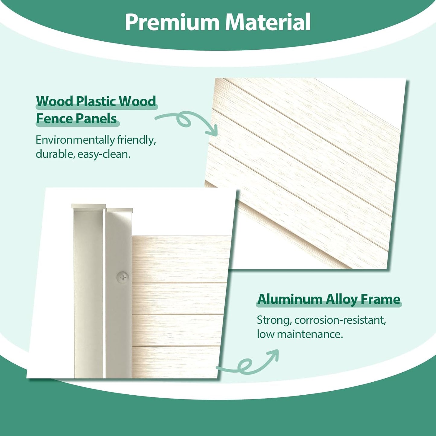 Vertical Screen Planter Bed - Raised Garden Box with Trellis for Climbing Plants, Durable Privacy Fence Planter for Outdoor, Patio, Deck Aluminum Frame, Beige