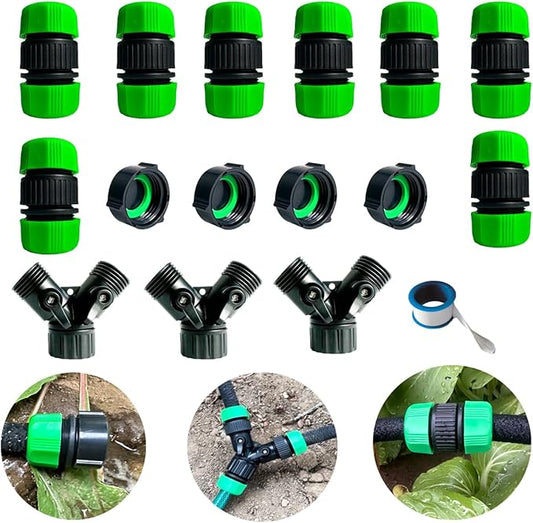 AMRITA Fittings for 1/2" Soaker Hose and Garden Hose, Female Connector& Male Connector &Valves & Straight Connectors.(Fittings)