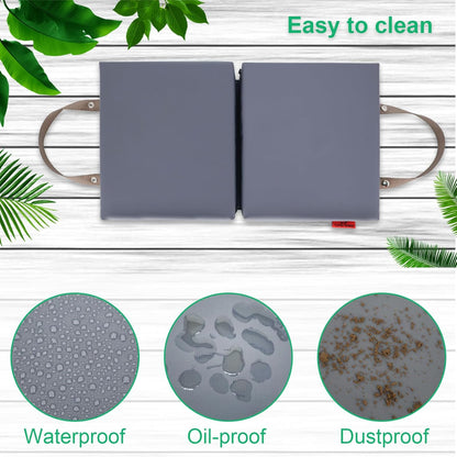 Extra Thick Soft Kneeling Pad for Men and Women, Waterproof Gardening Pads with Memory Foam, Yoga or Exercise Cleaning Knee Cushion, Collapsible Kneeling Mat Non-Slip Bottom, Garden Gifts Light Grey