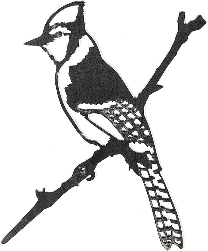 METALBIRD - Blue Jay - Outdoor Tree Ornaments in Corten Steel - Metal Art Proudly Made in The USA
