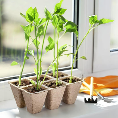 10 Packs Seedling Starter Trays 120 Cells, Biodegradable Seed Germination Trays Plant Starter Peat Pots for Seedlings