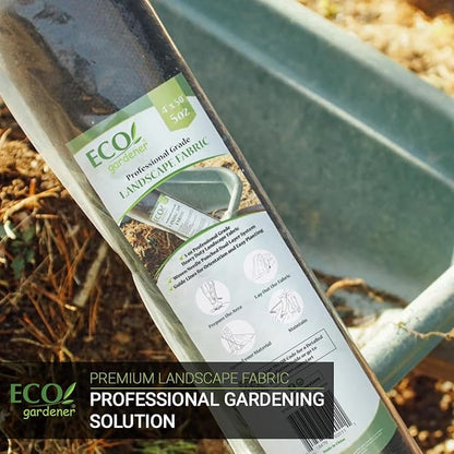 ECOgardener Premium 5oz Landscape Fabric, 3ft x 250ft Pro Garden Weed Barrier - Durable & Heavy Duty Weed Block Gardening Mat, Easy Setup & Superior Weed Control, Eco-Friendly & Convenient Design