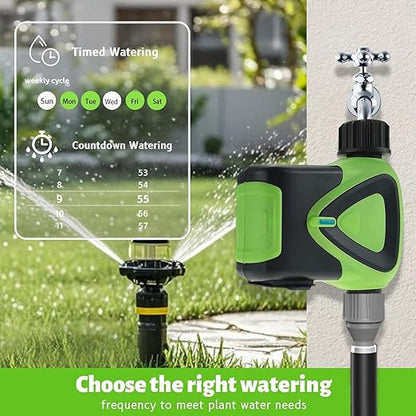 Smart WiFi Water Timer for Garden Hose, No Hub/Gateway Required, Automatic Sprinkler Timer Controller via Tuya/Smart Life App, Compatible with Alexa & Google Home for Voice Control