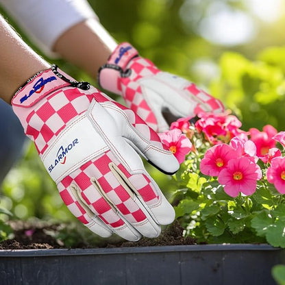 Leather-Gardening-Gloves for Women,Thorn-Proof Work-Gloves for Weeding,Digging,Planting,Pruning Yard garden Gloves