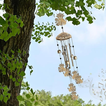 Wind Chimes for Outside, Metal Wind Chimes House Outdoor Decor for Garden Backyard Front Porch Patio, Mom Women/Men Birthday House Warming Gifts, Highland Cow Windchimes