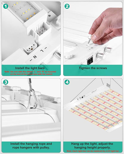 SZHLUX 2023 New 400 Watt LED Grow Light 4×4ft Daisy Chain Dimmable Full Spectrum Grow Light for Indoor Plants, Commercial Grow Lights for Seeding Veg Flower Growing Lamps