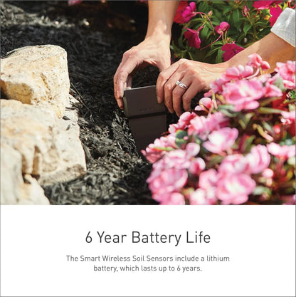 Moen Smart Wireless Soil Sensor, Automatic Moisture Meter Measurement for Lawn, Plant Water Meter for Exterior Enclosures, WISNS002G1USA,Black