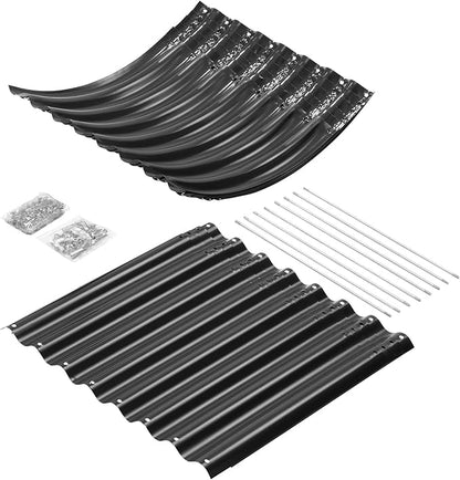 Land Guard 24“ Tall Galvanized Raised Garden Bed Kit, Galvanized Planter Garden Boxes Outdoor, Oval Large Metal Raised Garden Bed for Vegetables (Dark Gray, 4×2×2ft)