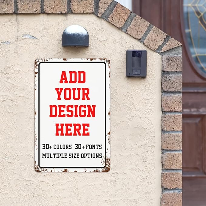 Custom Signs Outdoor，8x12 Personalized Metal Parking Signs For Business,Intersection Signs,Road Signs,Outdoor Garden Signs,Workplace,Office,Home,Hazard Decorative Signs., Vintage-Vertical