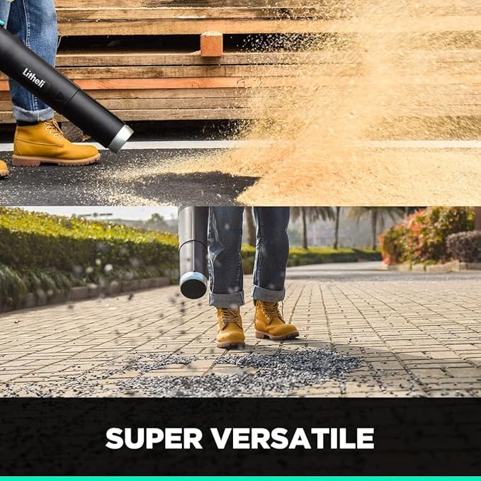 Litheli Cordless Leaf Blower 40V, Battery Leaf Blowers for Lawn Care, with Brushless Motor, Axial Blower for Blowing Leaf, Dust, Snow, Debris, with 2.5Ah Battery & Charger Included