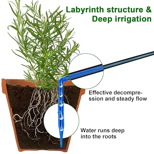 RISINGUP Solar Drip Irrigation System with Timer, Programmable Smart Watering with 2200mAh Battery, Automatic Plants Watering System for 15 Potted Plants Outdoor Garden, Patio, Balcony, Greenhouse