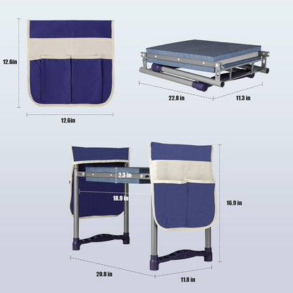 Luvenia Garden Kneeler and Seat,Foldable Garden Stool 10.8" Wider Heavy Duty 2-in-1 Kneeling Pad,Bench Kneeler and Seat Gardening Gifts for Women,Men,Seniors,Grandparents