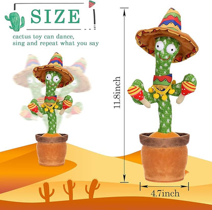MIAODAM Talking Cactus Dancing Cactus Toy for Baby Toddler, Singing Plush Repeats What You Say for Kids with 60 English Songs Mimicking Toy for Baby Gift