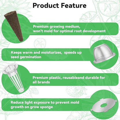 inbloom Organic Salad Green Seed Pod Kit for AeroGarden, Ahopegarden Hydroponics Growing System, Low-Calorie Food, 7-Pods (350+ Seeds, Include Fast and Butter Lettuce, Red and Golden Cherry Tomato)