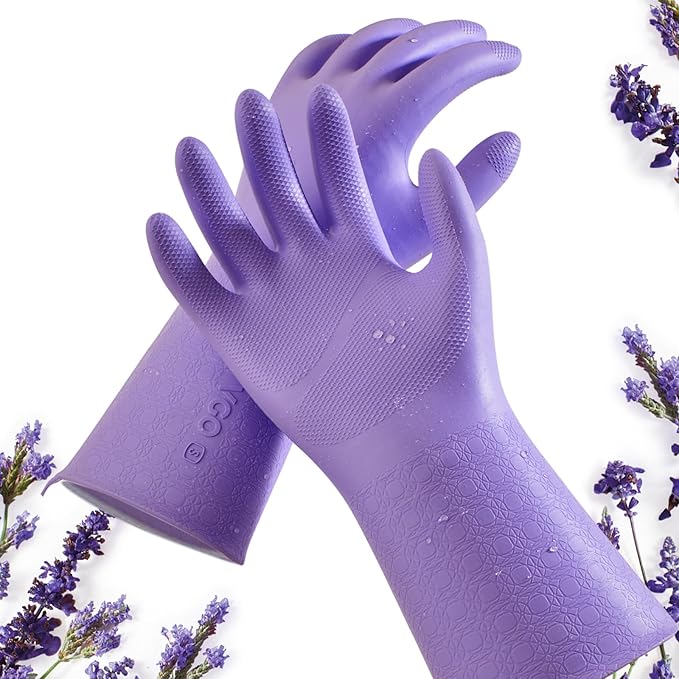 Vgo... Extra Long Gardening Gloves,Double-layer,Waterproof,Slip-Resistant,Chemical-Resistant Glove for Gardening,Outdoor Work(TP1117)