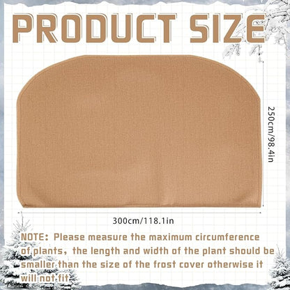 2 Pcs Winter Plant Covers Freeze Protection Reusable Plant Protector Bag with Drawstring Warm Shrubs Cover Frost Protection Planting Jacket Bags for Outdoor Garden, Brown (98.4 x 118.11 Inch)
