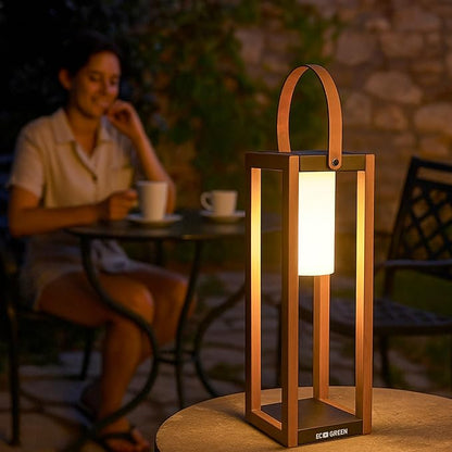 EcoGreen Solar Lantern with Handle for Outdoor Lighting – 7.87x22.83 in Waterproof Solar Light, Warm White, 8H Auto-On, Portable for Patio, Yard, Pathway, Camping & Porch (Single Pack)