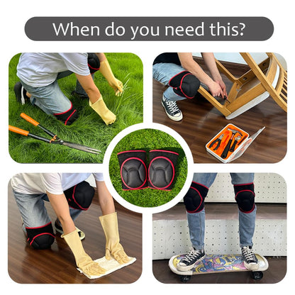 Knee Pads for Gardening,Flooring - Thick EVA Foam Cushion, Non-Slip Silicone & Adjustable Straps (S/M/L), Breathable Unisex Garden Kneeling Pad with Extended Comfort