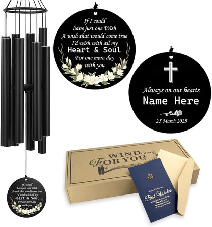Personalized 36" Memorial Wind Chimes, Bereavement Gift to Honor a Loved One's Remembrance, Sympathy Gift for Loss of Mother Father Husband, for Outdoor Garden