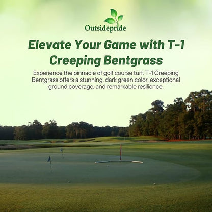 Outsidepride T-1 Creeping Bentgrass Seed - 1 lbs Fine-Bladed, Premium Quality Turf, Grass Seed for Smooth Surface, & High-Traffic Areas, Ideal Grass for Golf Courses Putting Greens, & Fairways