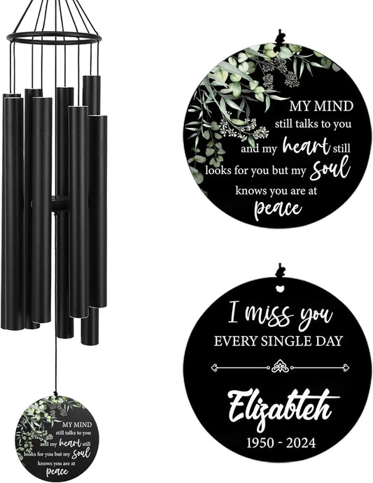 Personalized 36" Healing Memorial Wind Chimes for Outside, Bereavement Gift of Comfort for Loss of Mother, Father or Husband, A Soothing Remembrance for Your Garden and Patio