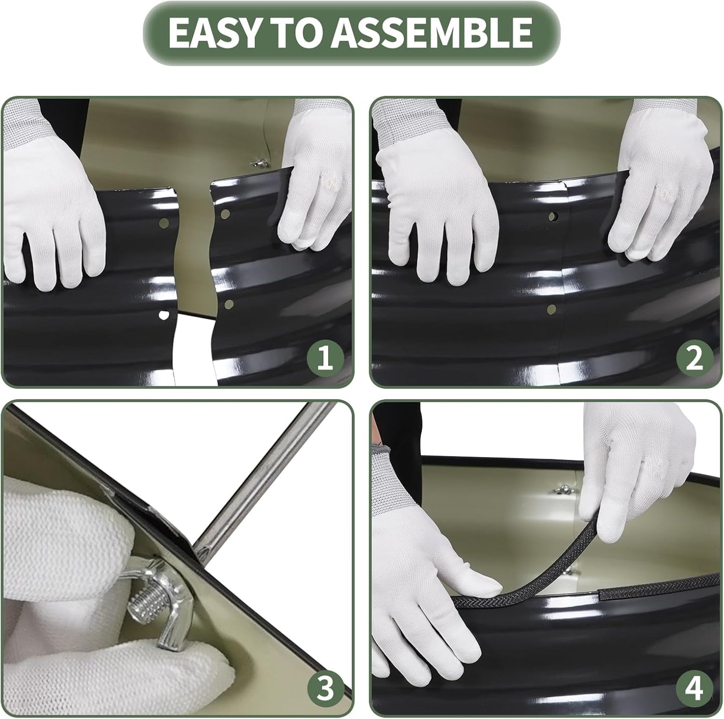 1MORE Galvanized Raised Garden Bed- Planter Garden Boxes Outdoor, Raised Beds for Gardening, 4x2x1ft Metal Garden Bed Kit for Vegetables Flower, Planter Raised Beds with Tools.Gray-2pack