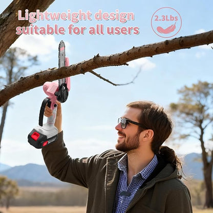 Mini Chainsaw with 2×24V Battery Powered Electric Chain Saw,chain saw are suitable for cutting wood and trimming branches,Mini Chainsaw Cordless With three chains