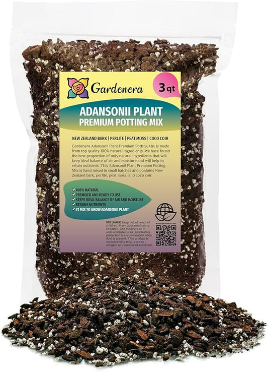 Gardenera Monstera Adansonii Growing Medium - Enhance Aeration, Drainage & Nutrient Delivery - 3 Quart