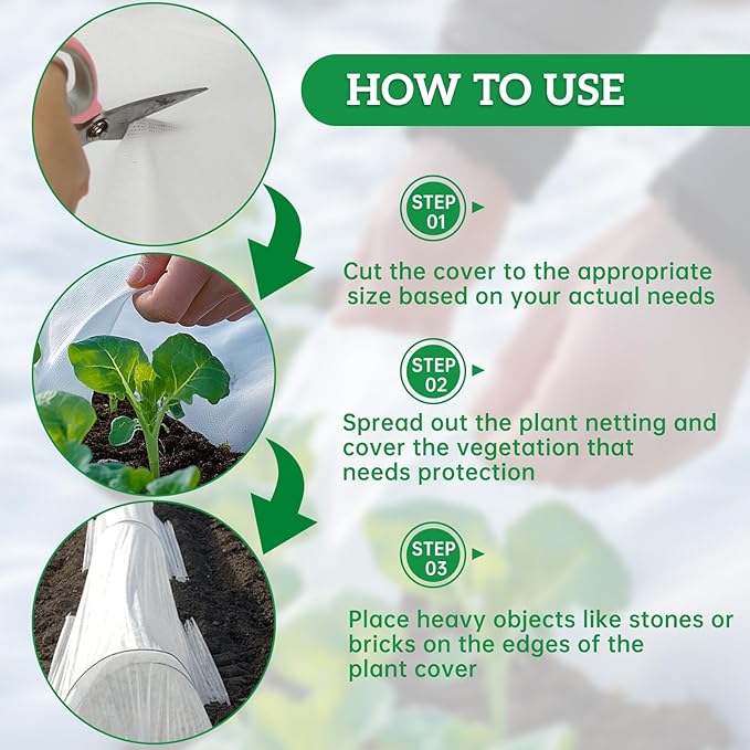 Plant Covers Freeze Protection 6.5 ft x 25 ft Fabric Frost Cloths for Outdoor Plants 1oz/yd² Floating Row Plant Blankets for Winter Frost Sun Protection