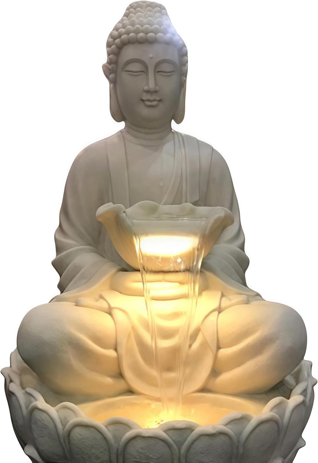 Outdoor Water Fountain Outside, Garden Fountain, Buddha Statue Outdoor/Indoor for Home, Buddha Decor & Gifts, Buddah, Buda, Budda, Buddhas, Chinese Decor & Gifts, Feng Shui (Medium)