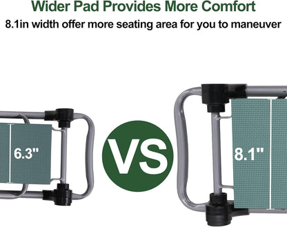 LUCKYERMORE New Generation Garden Kneeler and Seat, Foldable Gardening Stool with 2 Tool Pouches, with Wider&Softer EVA Kneeling Pad, Gardening Gifts for Parents Seniors, Lightweight & Heavy Duty