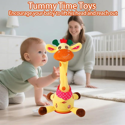 Dancing Talking Giraffe Toy, Singing Musical Giraffe Plush Tummy Time Toys with Volume Adjustment, 10 Children's Songs Light Up Toys, Repeating What You Say, Baby Toys for Boys Girls