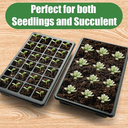 Seed Starter Tray with Dome-5 Sets 24XL Cell Seedling Trays(Total 120 Cells), Plant Germination Tray with Humidity Vented Lid and Base, Mini Propagator Plant Greenhouse for Seed Growing