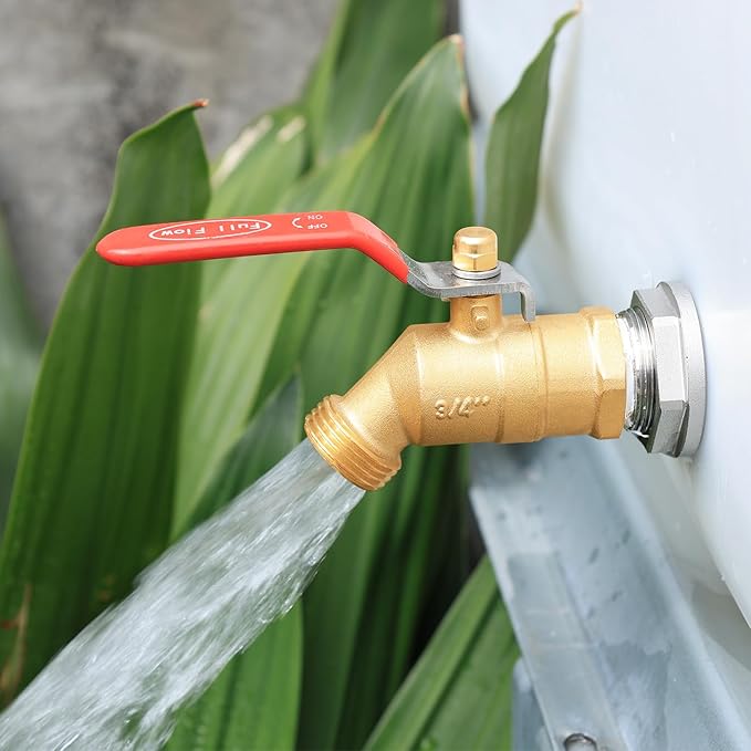 UNWAVER Garden Hose Full Flow Faucets Heavy Brass Bibb 3/4" Male NPT inlet Connection with Male GHT water hose outlet(3/4 inlet Long Handle and Butterfly Handle 2PCS)