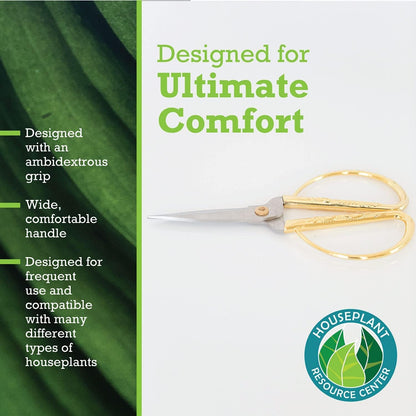 Premium Houseplant Scissors | 100% Stainless Steel, Ultra-Precise Garden Clippers for Propagation & Trimming | Rust-Resistant, Easy Clean Pruning Shears | Indoor & Outdoor | Comfortable & Ambidextrous