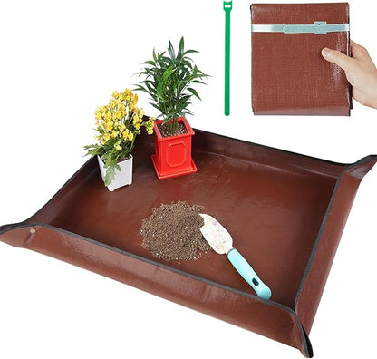 39.5" X 31.5" Large Repotting Mat for Indoor Plants Transplanting and Dirt Control - Portable Potting Tray for Plant Lovers Gardening Gifts for Women Men