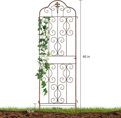hogardeck 4 Packs 60 * 18 inch Metal Garden Trellis for Climbing Plants Outdoor,Heavy Duty,Gold Coating Rustproof Trellis for Rose, Vegetable, Flowers, Expandable,Perfect for Training Climbing Plants