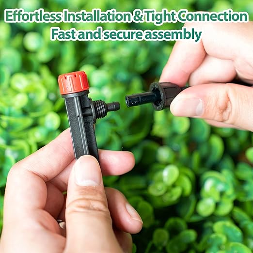 RedChili 25 Pieces Drip Emitters for 1/4" Drip Irrigation Tubing, Adjustable 360 Degree Stream Drip Emitters with Stake 360° Full Circle 8 Hole Stream Emitters Garden Irrigation Micro Drippers