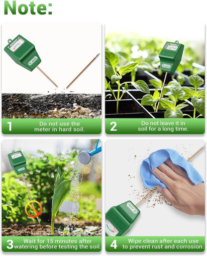 Soil Moisture Meter, 2 Pack Long Probe Soil Tester Hygrometer for Houseplants - Plant Water Gauge Meter for Garden Lawn Farm Indoor & Outdoor Use, No Battery Needed, Gardening Gifts