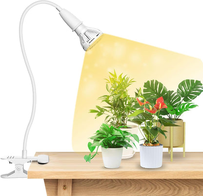 Grow Lights for Indoor Plants, LED 10 W Full Spectrum Bulb Replaceable Plant Light, 150 W Equivalent Clip on Grow Light with Optical Lens for Indoor Growing, Lifetime Free Bulb Replacement