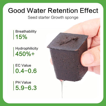 50 Packs Cuttage Grow Sponges, Pods Root Growth Sponge Eco Friendly PH Balance, Square Sponge Replacement Part Seedling Starter Sponges for Hydroponic Indoor Garden System Cuttage Rooting