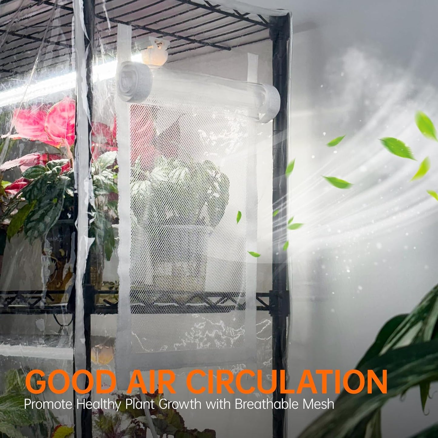 Bstrip Indoor Greenhouse with Grow Light, Mini Green house with 4 Pack T8 Full Spectrum Plant Lights with Timer, Plant Shelf with Tent for Indoor Plant, Seed Starting, Seed Tray, 29.5"x13.8"x59"