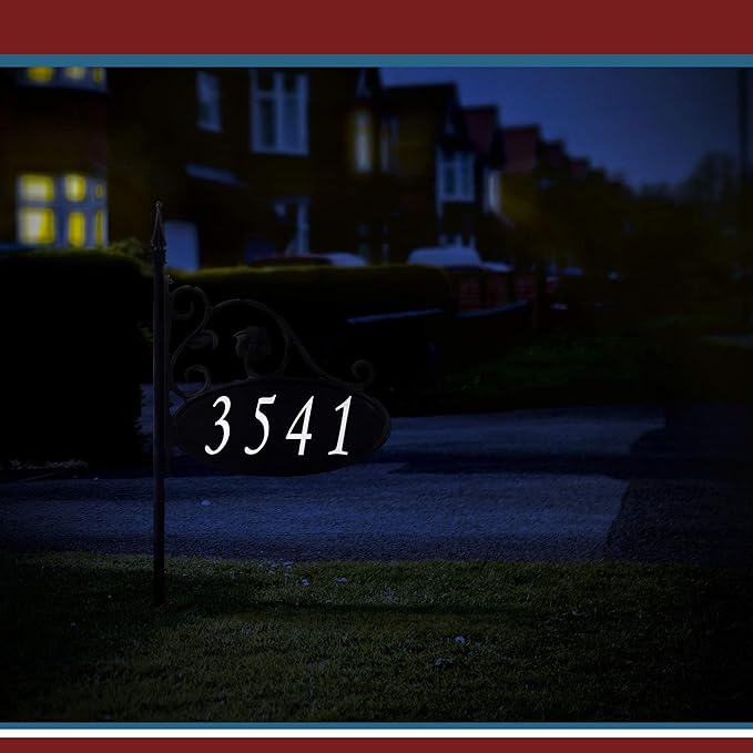 Address America USA Handcrafted Park Place Double-Sided Reflective Customized Address Sign For Yard - Arrives Ready To Install - 30" Pole Included - AS